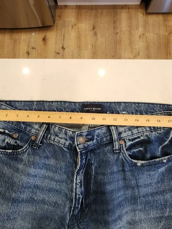 Lucky Brand 363 Cotton Linen Vintage Straight Denim Blue Jeans Men's Size 36x32 - Picture 10 of 15